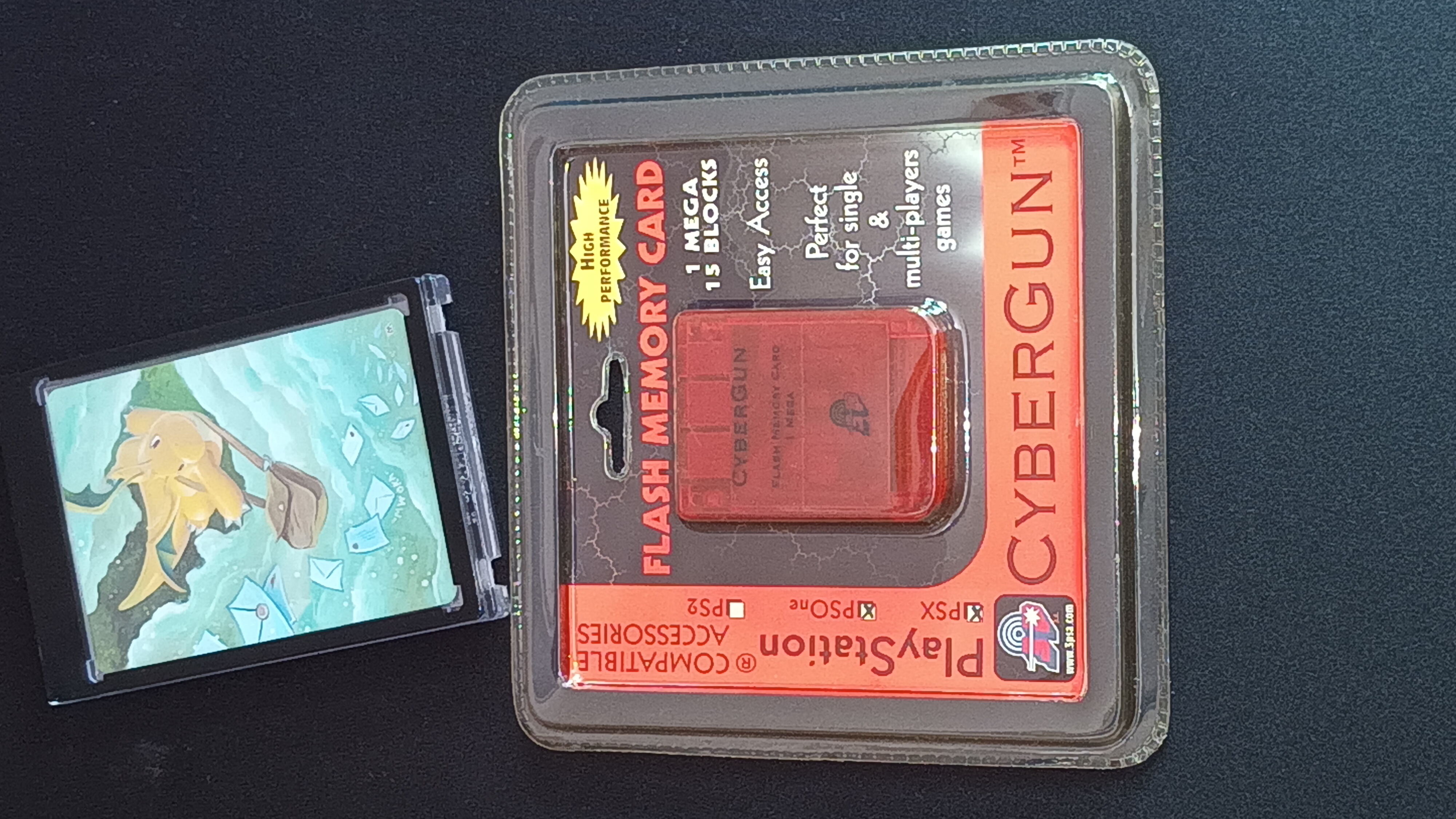 Carte mémoire pour Playstation 1 /PS1 - Neuve Sous Blister Rigide ( Cybergun Rouge)